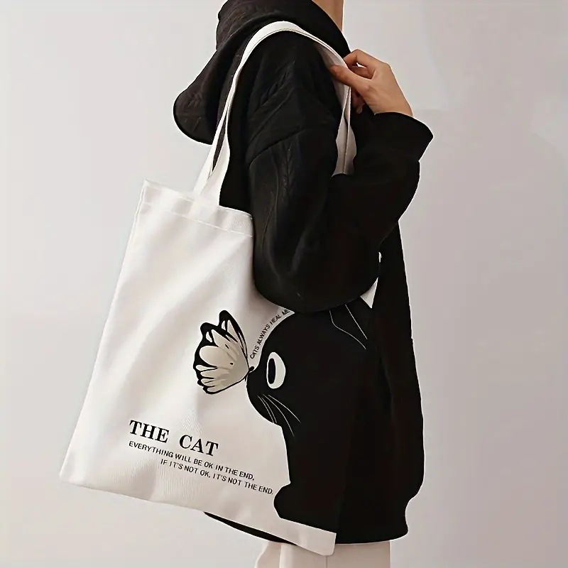 Letras inglesas canciones estampadas bolso de lona bolso de hombro bolso plegable bolso de mano bolso de compras Amazon estilo caliente comercio exterior