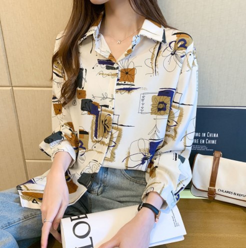 Retro elegant shiffon design shirt