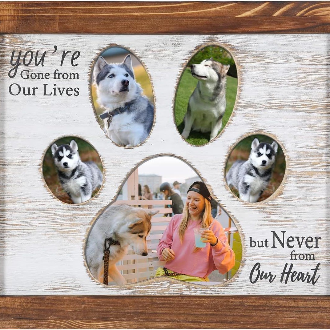 Registro de crecimiento de mascotas de madera marco de fotos conmemorativo decoración cachorro creativo conmemorativo marco de fotos bricolaje Decoración