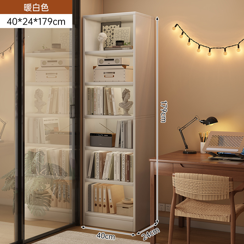 Estante de libros estante de estante de piso simple casero multicapa armario de sala de estar armario de almacenamiento contra la pared armario de esquina de hendidura estrecha