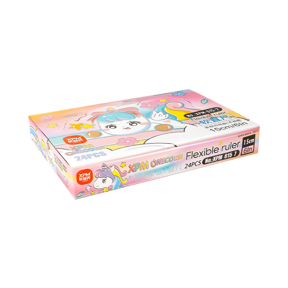 Regla recta de dibujos animados para niños de alto valor facial creativo de dibujo multifuncional de medición de aprendizaje de escala de papelería