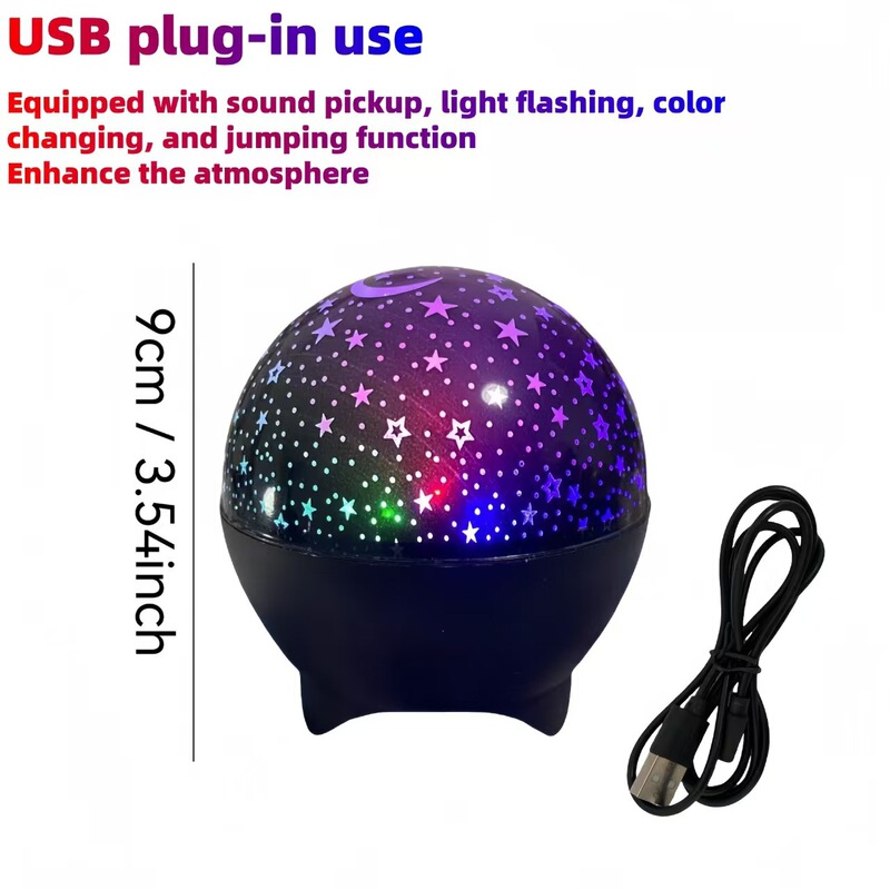 2025 New Product Creative Dreamy Children's Star and Moon Night Light Colorful Starry Sky Projection Lamp Starry Sky Bedside Lamp