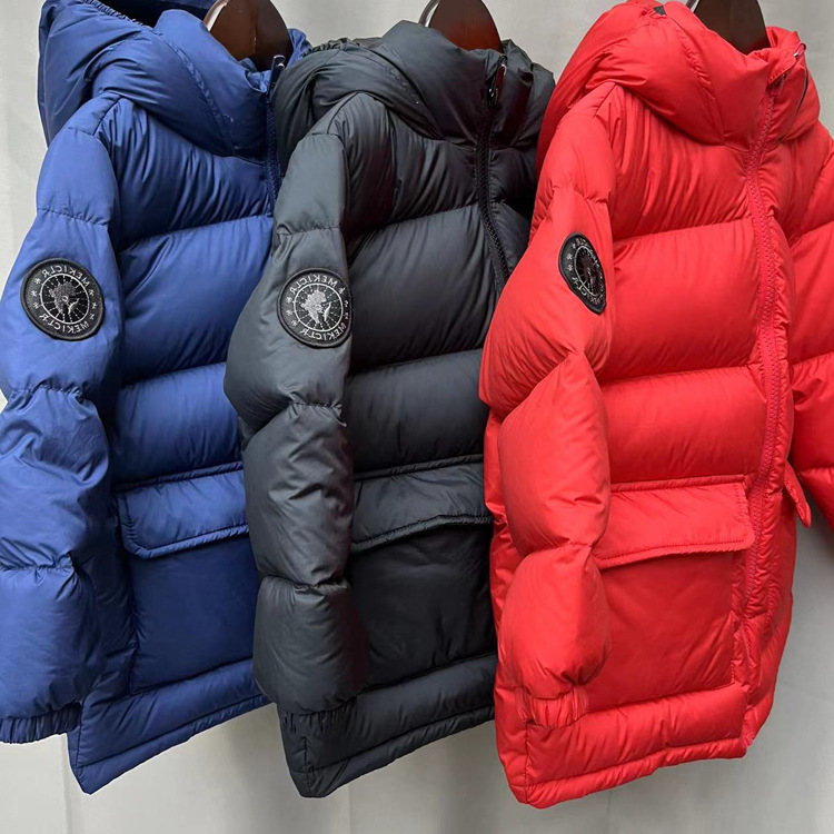 Children's Down Jacket Thickened Mid-length Hooded Jacket For Boys And Girls,Medium And Large Children's White Duck Down Winter Hooded Jacket
