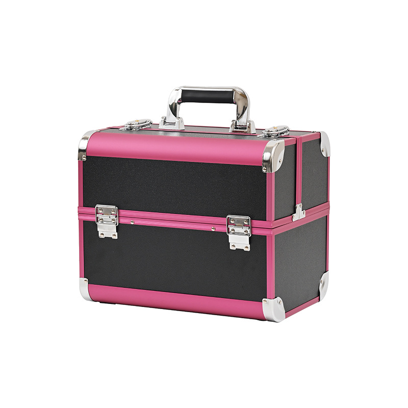 Caja de maquillaje portátil, caja de manicura de gran capacidad, caja de herramientas de peluquería con bordado de tatuajes, artista de maquillaje y caja de maquillaje para almacenamiento al aire libre