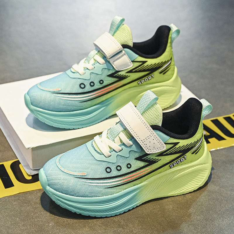 Calzado deportivo para niños, malla de otoño, transpirable, ligero, velcro, zapatos para correr de moda para niños y niñas, zapatos resistentes al desgaste de moda