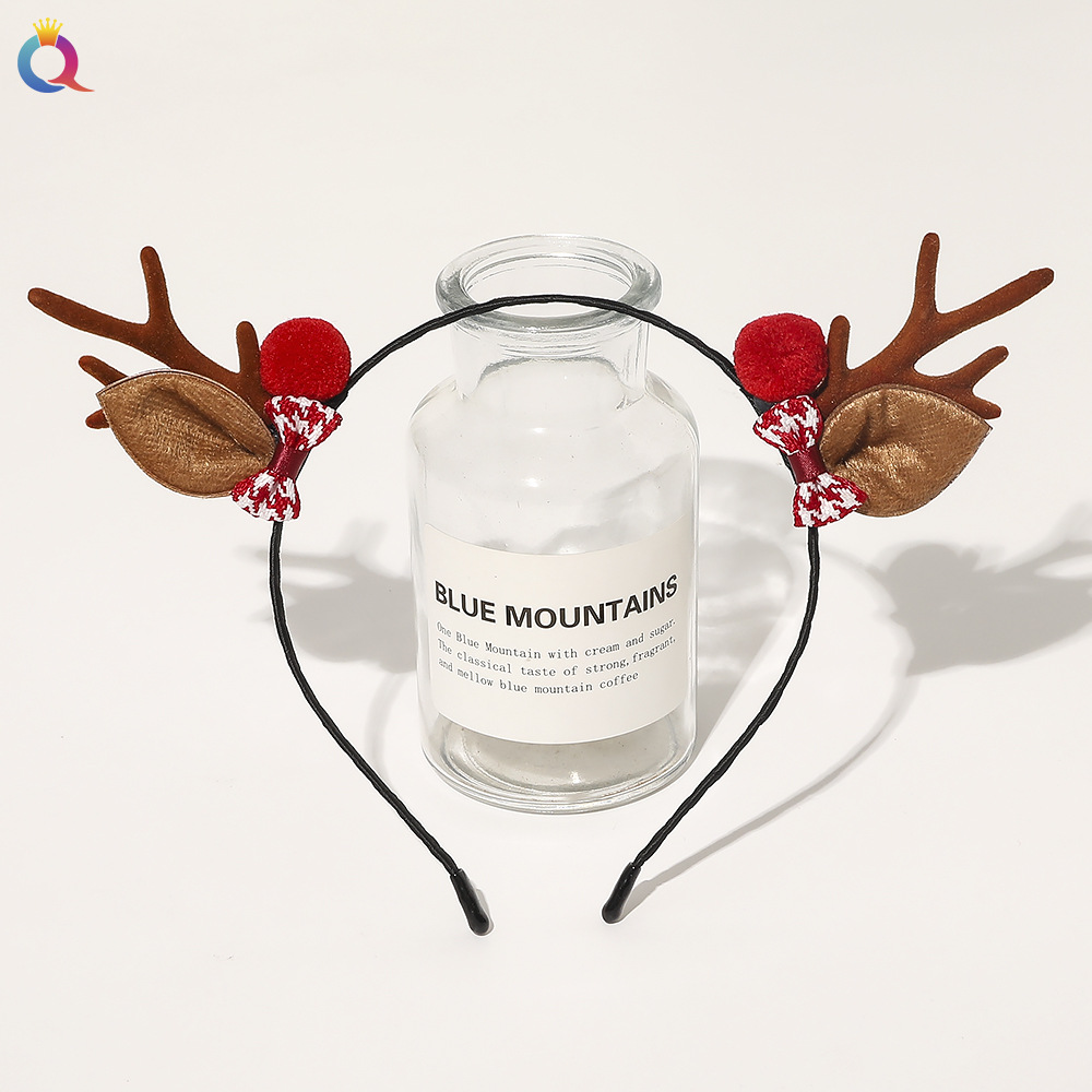 Christmas gift Christmas headdress plush large hair band high-grade hair tie ins large ring_voghion.com