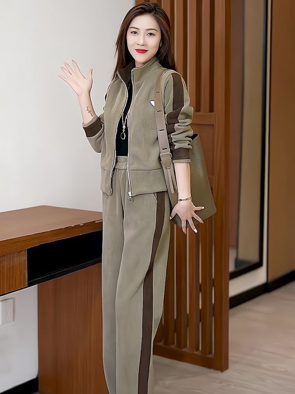 2025春秋季新款运动休闲套装女洋气减龄百搭韩版卫衣跑步服两件套|undefined