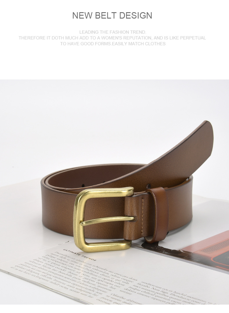 Fashion Solid Color Leather Buckle Women's Leather Belts 1 Piece display picture 1