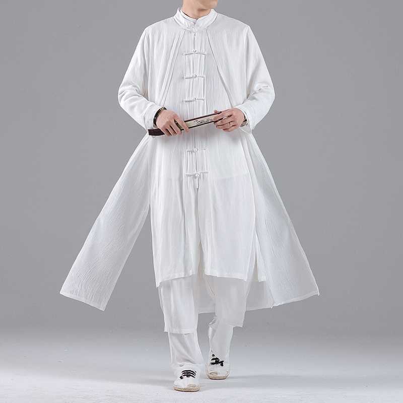 Antique Men's Hanfu White Fairy Chiffon Ancient Clothing Performance Clothing Men's Chinese Robe Men's Daily Tang Suit Long Shirt Men's
