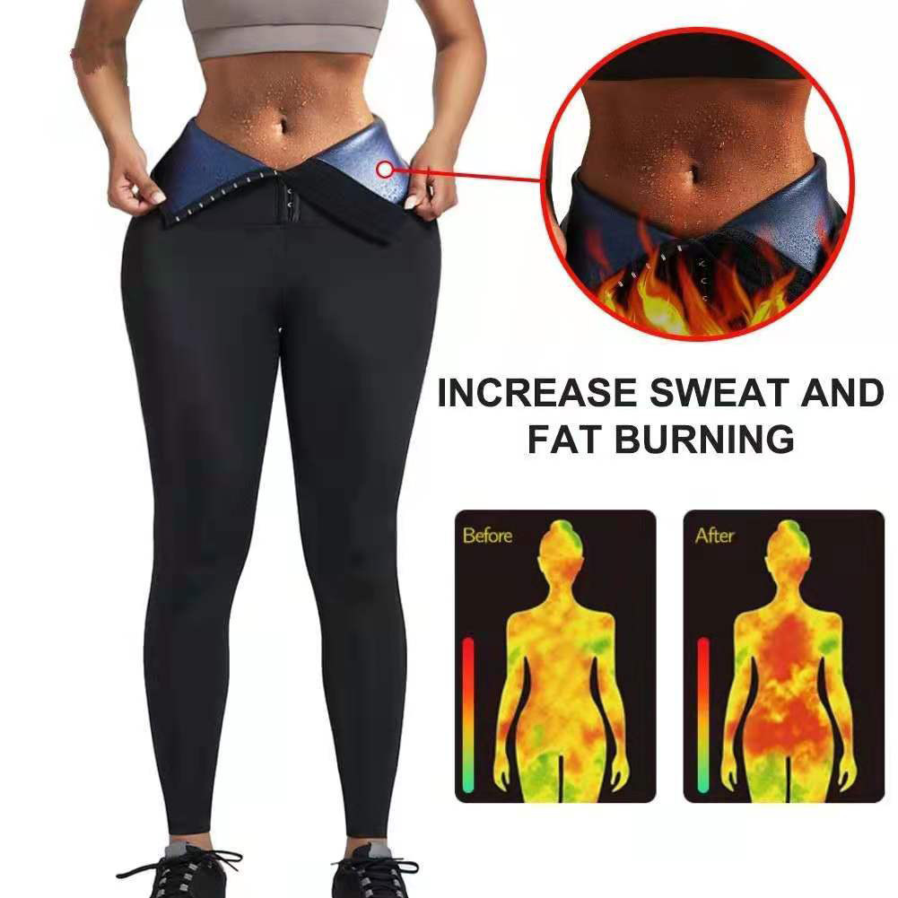 Cross-border sweat pants, fat-burning breasted tummy-control pants, butt lifting fitness sweat suits, running sports, high-waisted yoga pants for women
