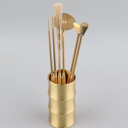 Antique incense set wholesale all-copper pagoda incense mold incense spoon incense shovel ash pressed incense seal rubbing entry incense seven-piece set