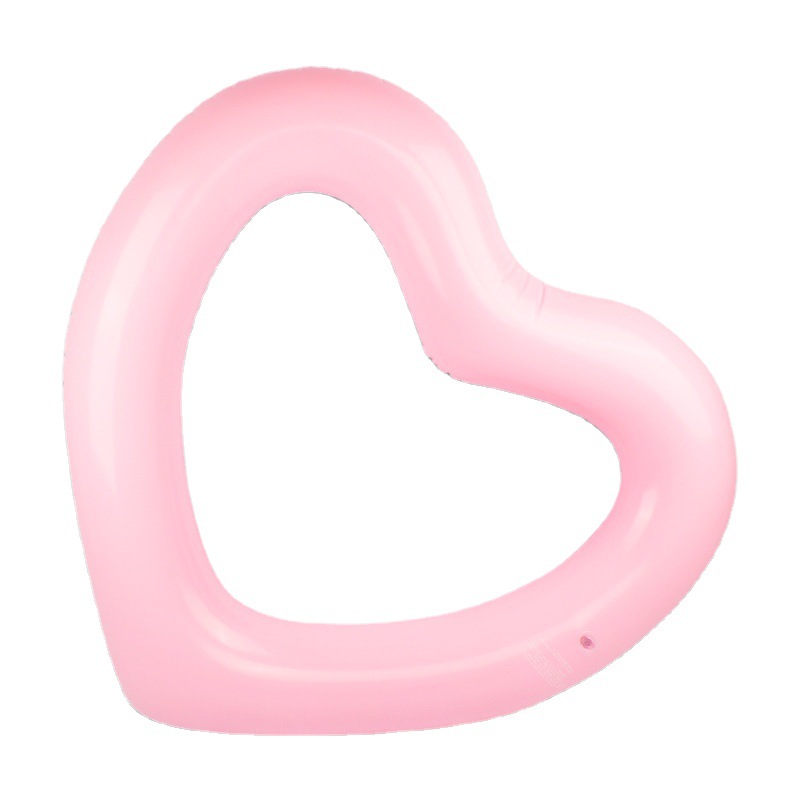 Factory direct supply thickened sequined transparent love swimming ring PVC heart-shaped human inflatable swimming ring floating ring wholesale