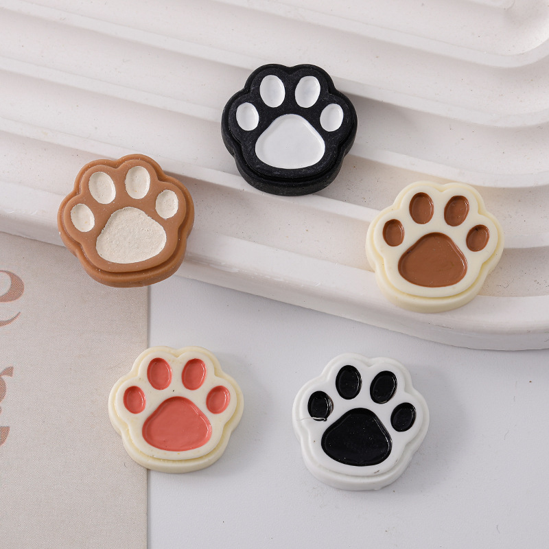 Dibujos animados transfronterizos garra de gato chocolate bricolaje accesorios de resina gel de crema accesorios para el cabello carcasa del teléfono móvil agujeros zapatos parche material