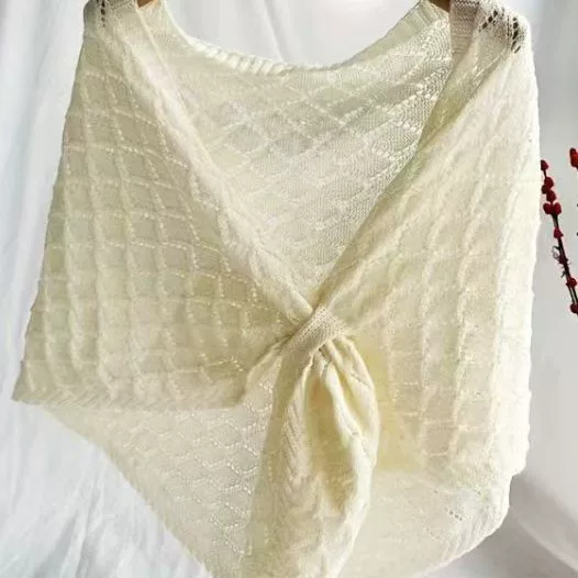 Cross-Border Knitted Shawl for Women, New Spring, Autumn, and Summer Office Trendy Air-Conditioned Room Triangle Scarf and Cape
