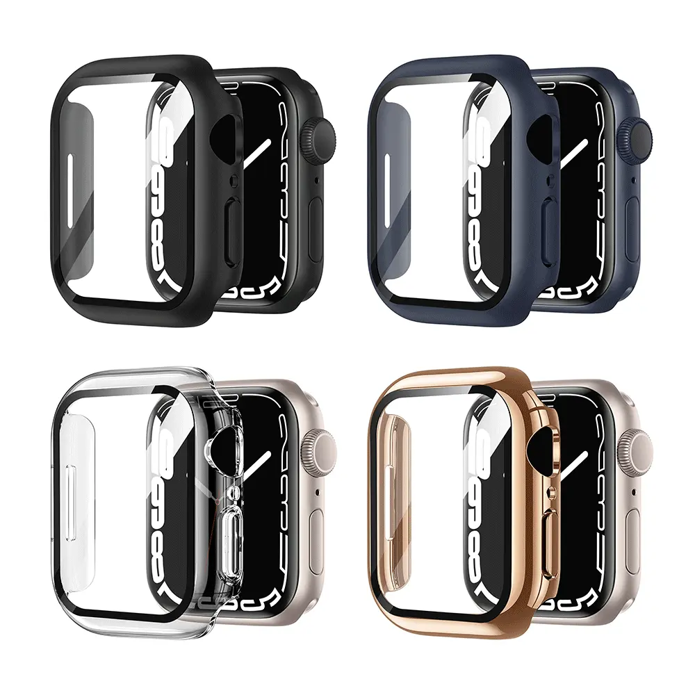 适用applewatch手表保护壳iwatch7手表壳透明壳膜一体苹果防护