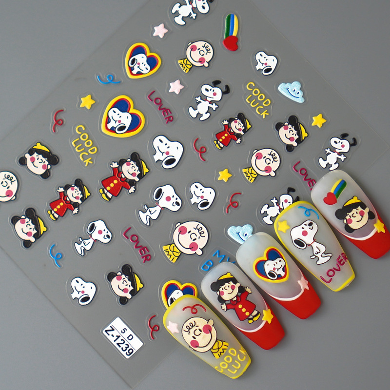 Cross-Border Popular Ins New 5D Embossed Cartoon Nail Art Stickers Anime Snoopy Stereo Nail Stickers Z1239 Cross-Border Popular Ins New 5D Embossed Cartoon Nail Art Stickers Anime Snoopy Stereo Nail Stickers Z1239