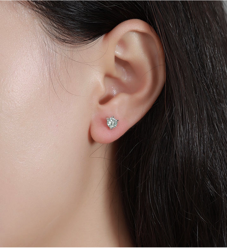 1g Weight 925 Sterling Silver Ear Needle Material Moissanite Inlay Material Ear Studs Classification 1 Pair Quantity Daily, Street Occasion 925 Sterling Silver Material Geometric Pattern All Seasons Season Unisex Gender Simple Style Style 1 Pair 925 Sterling Silver Moissanite Moissanite Earrings Geometric Ear Studs 7