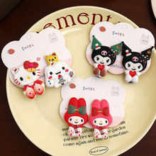 三丽鸥库洛米diy发夹可爱圣诞发夹猫咪兔兔发夹刘海夹跨境批发