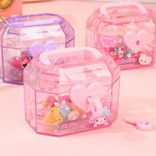 Creative treasure chest storage box eraser children's student stationery DIY bracelet eraser cartoon mini eraser
