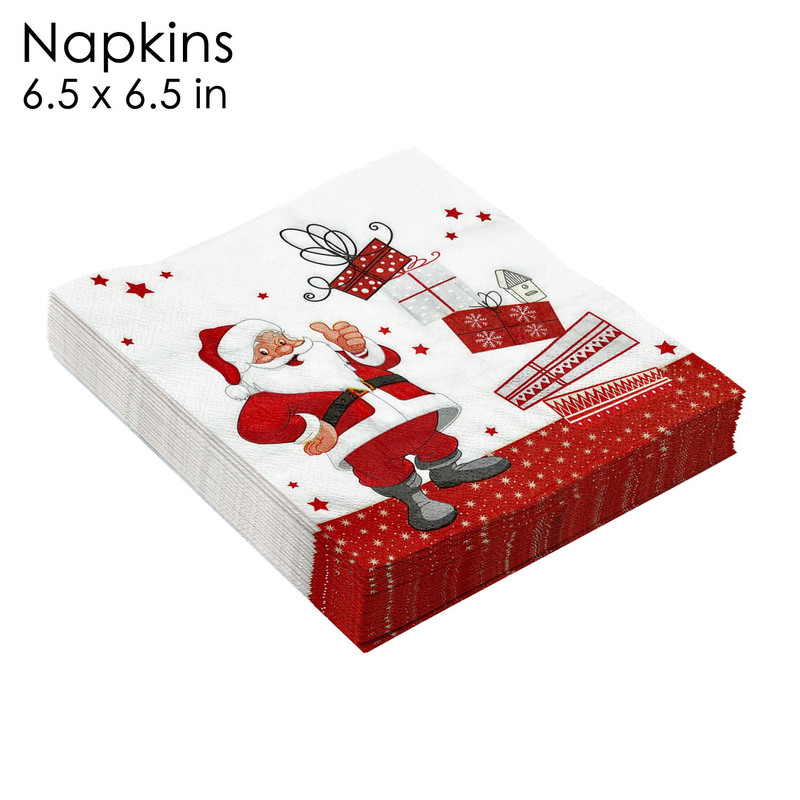 Spot White Christmas gift two-layer three-layer printing food grade full plate printing Santa Claus gift paper towel