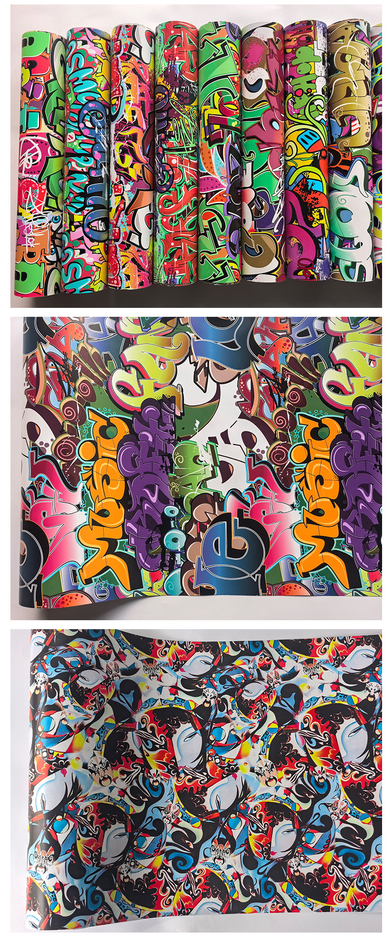 Graffiti Pvc Color-Changing Film for Car Body, Motorcycle Frame, Luggage, and Painted Decals, Wear-Resistant, Cross-Border Small Order Customization
