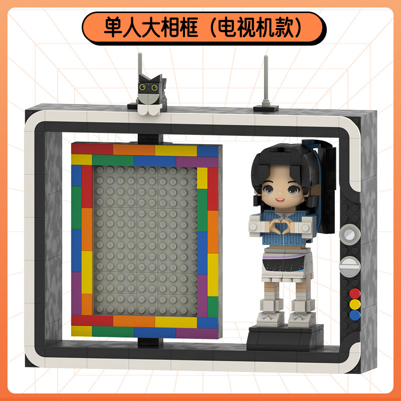 ビルディングブロック丸顔ミニフィギュア、カスタマイズギフト、男性と女性の友人へのDIYホリデーギフト、赤ちゃんの記念日のポートレートスタイル|undefined