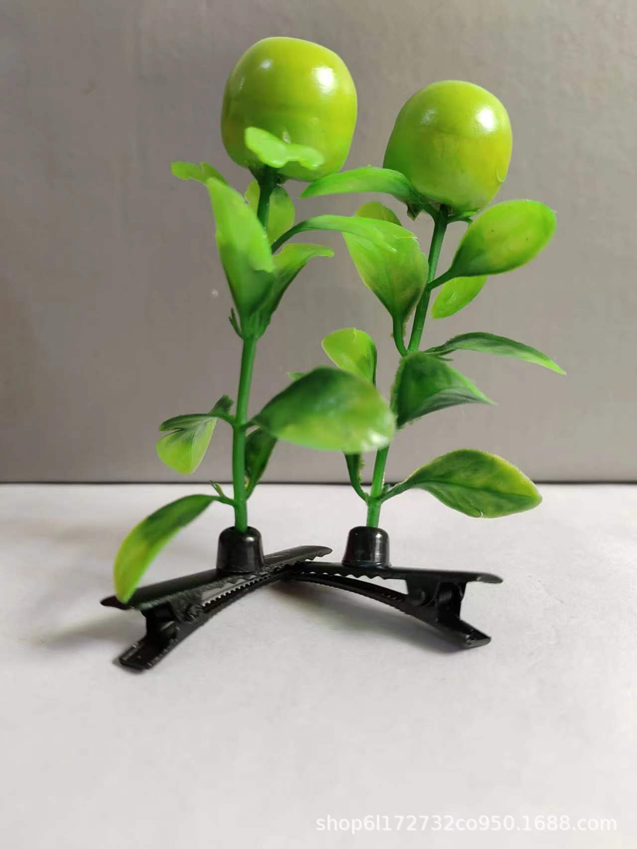 녹색 사과 머리핀