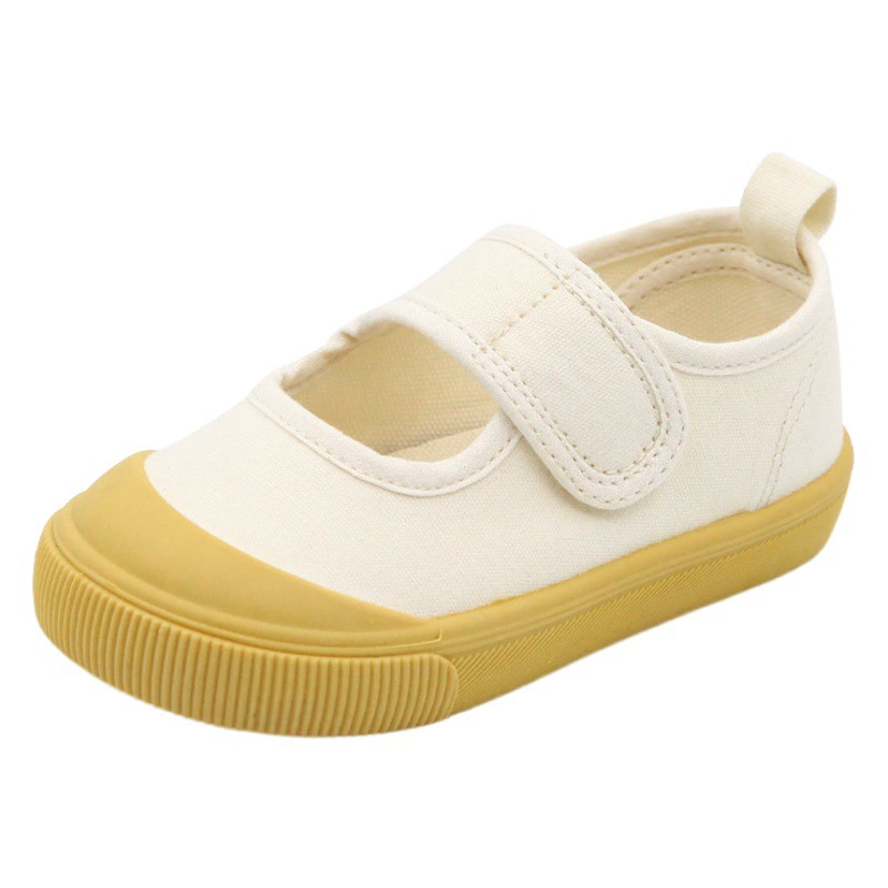 Новые детские кеды на липучках из канваса, весна 2024, неглубокие, в корейском стиле, с мягкой подошвой, для детского сада, модель 1223