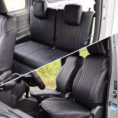 2019-25 New Jimny Jb74 Seat Cushion Jimny Interior Modification Accessories Special Full-Cover Leather Seat Cover (Modelə uyğun (Original) oturacaq örtükləri) - jimny-mysterious-black-4-seats-in-the-whole-car