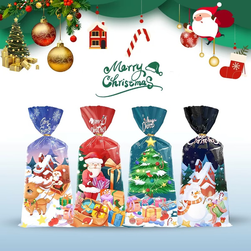 クリスマスキャンディバッグクリエイティブギフトバッグ子供のホリデーパーティーoppタイバッグアマゾン包装卸売|undefined