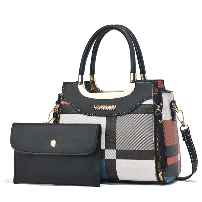 Dos piezas de paquete de bolsos de mano de color combinado, bolsos de mochila casuales de moda, bolsos de hombro de viaje diario, bolsos transfronterizos