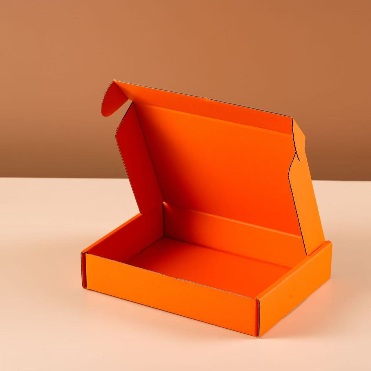 跨境加厚特硬橙色飞机盒现货防摔打包盒小清新文玩首饰快递包装盒