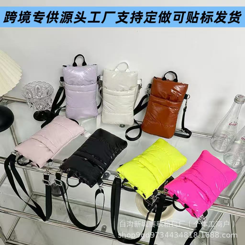 Cross-Border New Style down Jacket Phone Bag, Shoulder Bag, Trendy Versatile Handbag, Korean Fashion High-End Crossbody Bag