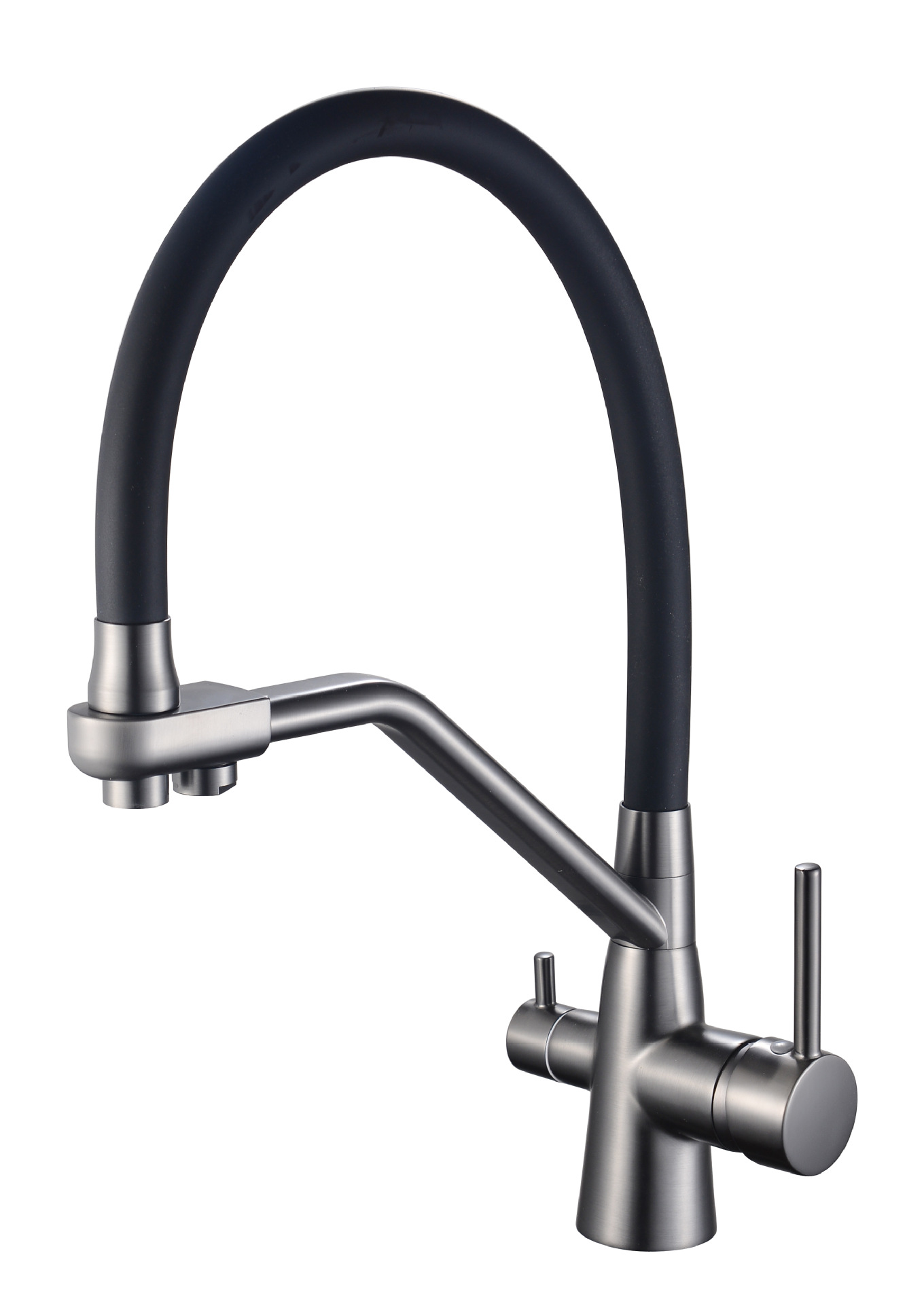 Cross-border three-in-one all-copper kitchen cold and hot dual-mode water purifier faucet gun gray direct drinking sink vegetable basin faucet Application Scenario