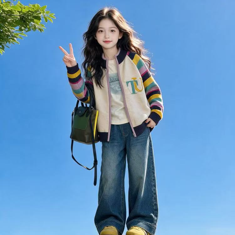 Girls' Knitted Cardigan Unique and Beautiful Coat Spring and Autumn 2026 Super Popular Children's Autumn Sweater Big Kids Korean Style Top Girls' Knitted Cardigan Unique and Beautiful Coat Spring and Autumn 2026 Super Popular Children's Autumn Sweater Big Kids Korean Style Top