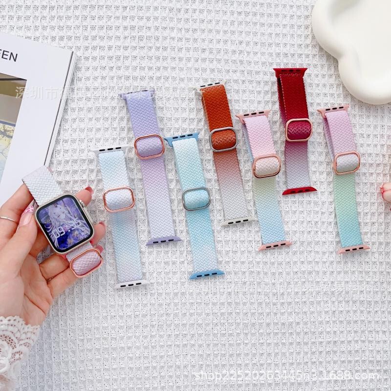 Suitable for iwatch 8ultra woven strap gradient woven replacement wrist strap Apple Watch 1-7 generation SE