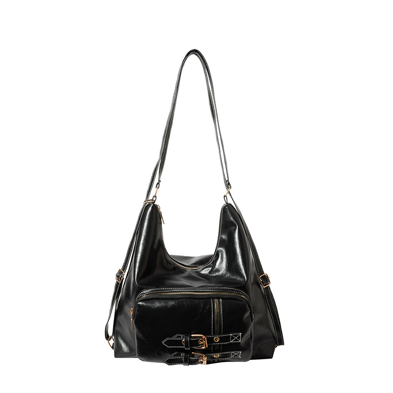 Nuevo bolso de mujer relajado retro estilo universitario bolso de hombro cinturón de botón de aguja decoración bolso de brazo de locomotora