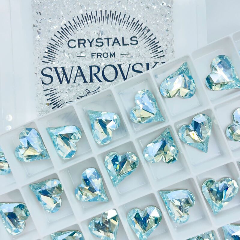 Loose Austrian Crystal Swarovski Elements Genuine 4809 Tilted Peach Heart Nail Art Phone Case Decoration DIY