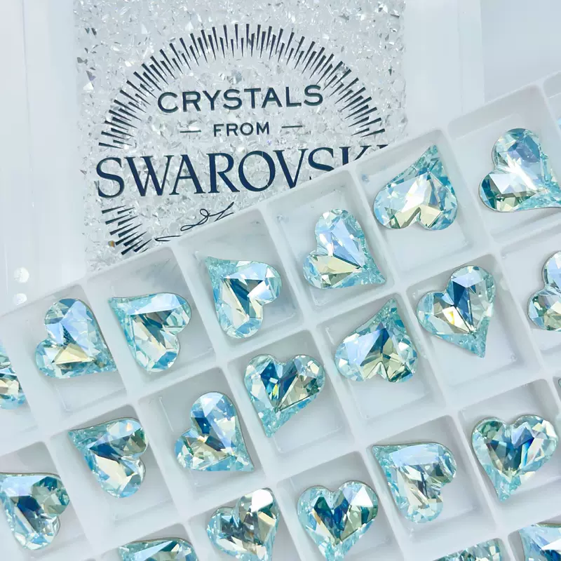 Swarovski, phone case heart-shaped for manicure, accessory