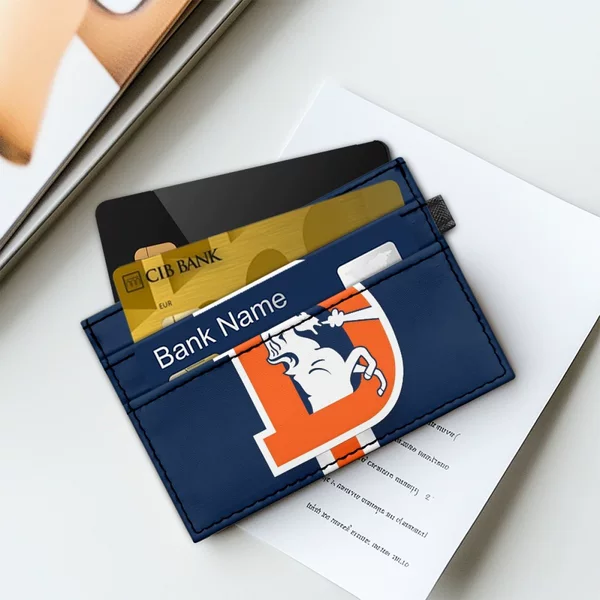 Denver Broncos leather cardholder, NFL American football league card case, direct from the source factory, cross-border POD