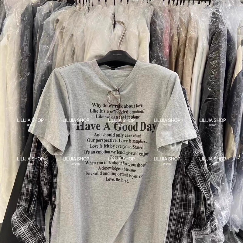 Source Factory 2026 Spring New 21-Count Pure Cotton Short-Sleeve T-Shirt Top for Women, Loose Fit, Korea Dongdaemun