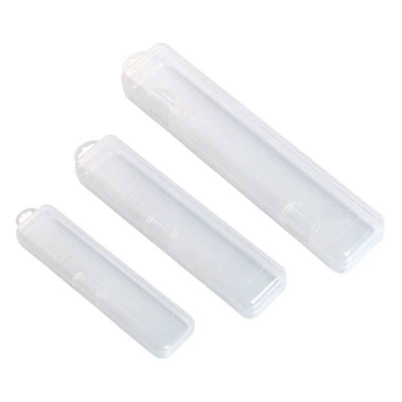 Портативная прозрачная Пылезащитная пластиковая коробка для посуды с крючком Кибер-знаменитость Ложка Вилка Палочки для еды Косметическая кисть Коробка для хранения соломы из нержавеющей стали