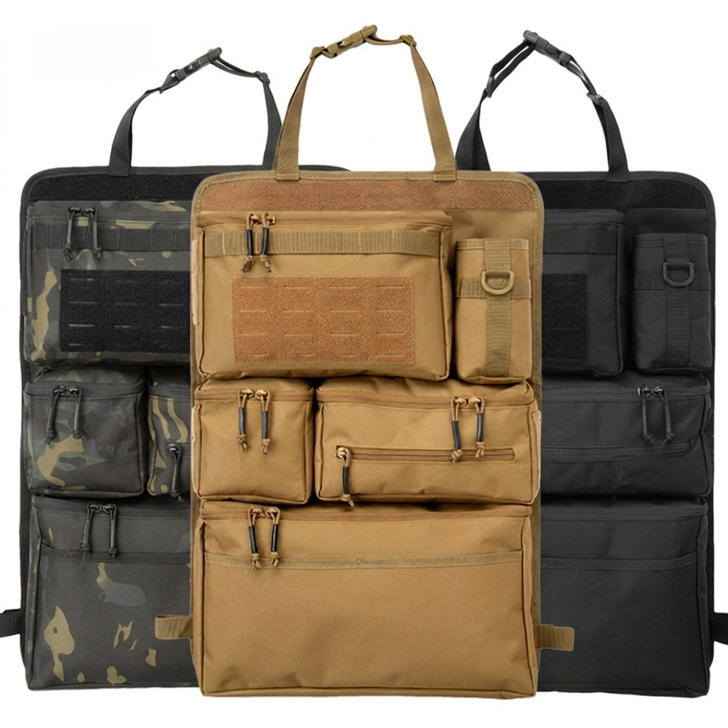 Multifunctional car seat back organizer, hanging multi-pocket storage bag, outdoor functional storage bag