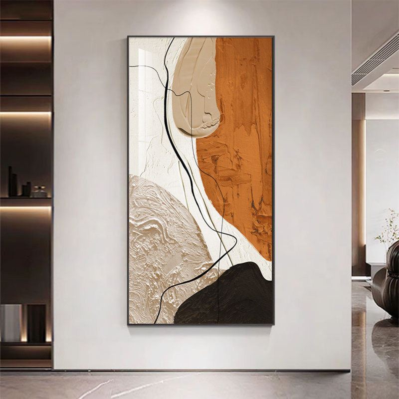 Pintura decorativa abstracta en el porche en la casa frente a la puerta pasillo sala de estar pinturas colgantes lujosas de alto nivel escaleras mural