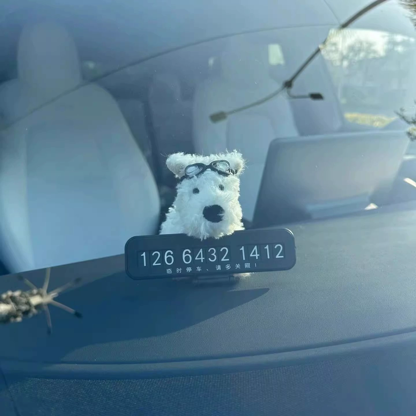 Номерной знак автомобиля West Highland, карта перемещения автомобиля, украшение центральной консоли, мобильный телефон для временной парковки, автомобиль высокого класса для девочек