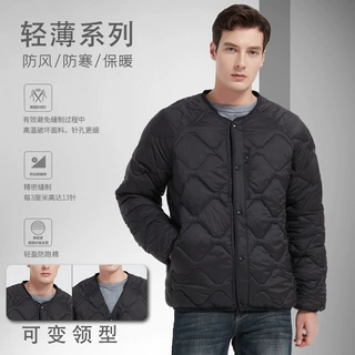 加工定制男士冬季外套2026新款棉衣男装轻薄短款菱格棉袄外贸批发