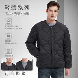 跨境棉服男士冬季外套2026新款棉衣男装轻薄短款菱格棉袄外贸批发