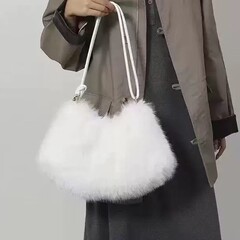 秋冬新款包包大容量女云朵包毛绒单肩腋下包百搭托特包时尚手提包