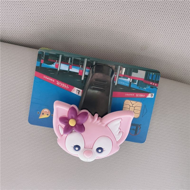 Car glasses holder, cute car sun visor storage box, car sunglasses clip, multifunctional card holder