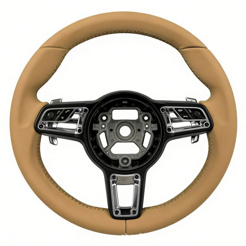 Leather sports steering wheel suitable for Porsche Panamera, Cayenne, Macan, 718, 911, 918